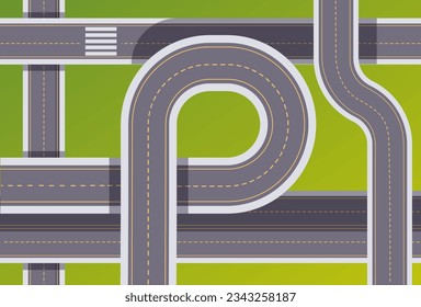 Highway road interchange expressway freeway concept. Vector flat graphic design illustration