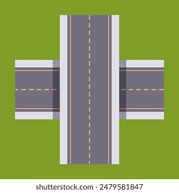 Concepto de autopista de intercambio vial. Ilustración de Diseño gráfico plano de Vector