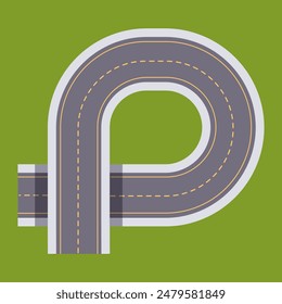 Highway road interchange expressway freeway concept. Vector flat graphic design illustration