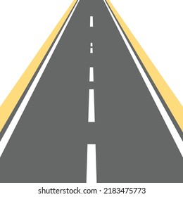 Carretera aislada de fondo blanco, carretera de transporte 