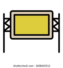 Highway road outdoor advertising icon. Outline highway road outdoor advertising vector icon for web design isolated on white background