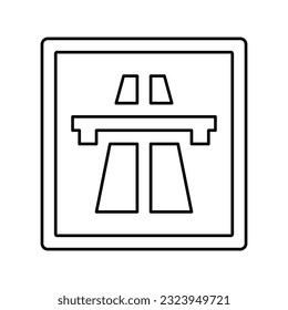 highway road sign line icon vector. highway road sign sign. isolated contour symbol black illustration