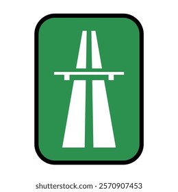 highway  Road sign, traffic sign isolated on white, vector illustration