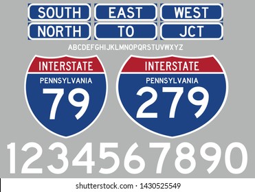 Highway Road signs interstate route number