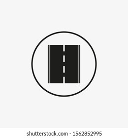 Highway, road, travel icon. Vector illustration, flat design.