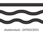 Highway or roadway background. Straight and winding road road. Seamless asphalt roads template. 11:11