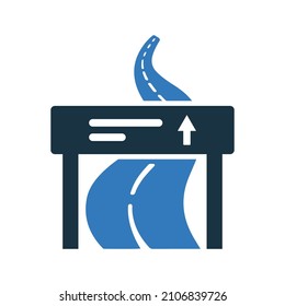 Highway, route, road icon. Simple editable vector illustration.