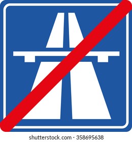  Highway sign. Motorway ends.