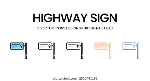 Highway Sign vector icons set ready to use vector illustration