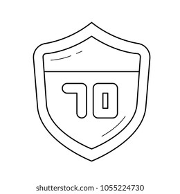 Highway sign vector line icon isolated on white background. Highway sign line icon for infographic, website or app. Icon designed on a grid system.