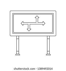 Highway signboard colored icon. Element of road signs and junctions for mobile concept and web apps icon. Outline, thin line icon for website design and development, app 