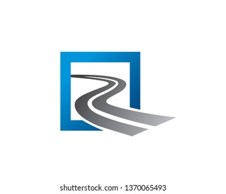 Highway and Square Logo Template, Icon, Symbol - Vector