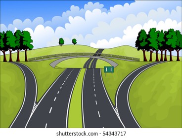 highway in the summer landscape