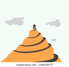 the highway surrounds the cliff illustration