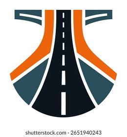 Símbolo de la carretera sobre fondo blanco 