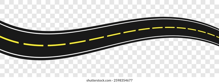 Highway symbols. Road signs. Vector black car road icons set. Journey traffic curved highway.