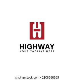 Highway template logo vector, Letter H and W logo