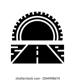 highway tires glyph icon vector. highway tires sign. isolated contour symbol black illustration