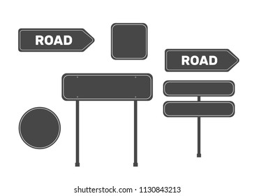 Highway traffic green signs. Board vector. Sign street. Road green vector sign. Arrow blank sign
