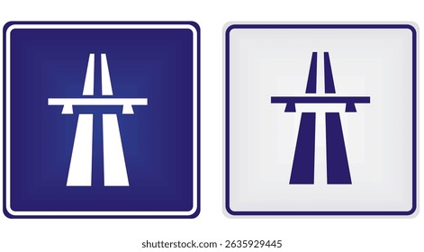 Highway traffic sign. vector illustration