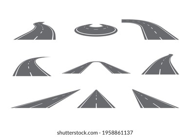 Highway traffic speed road construction segment set