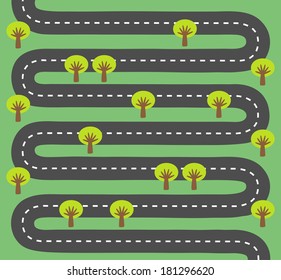 Highway with trees on each side