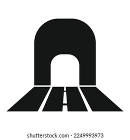 Highway tunnel icon simple vector. Car road. View entrance
