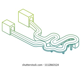 highway and tunnel isometric