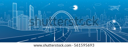 Similar – Image, Stock Photo Train ride at night: The light from the passenger compartment illuminates the snowy area that the train passes at night.
