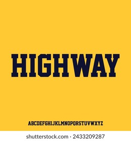 highway urban font bold condensed alphabet vestor