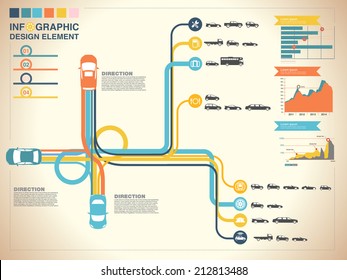 Highway Vector Background,info Graphic, 