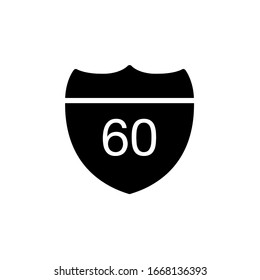 Highway vector icon design on white background Perfect for traffic signs