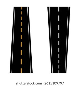 Highway vector icon. Dual lane road. Simple traffic symbol. Outline road design .Vector Illustration .EPS 10 .