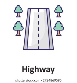 Icono del Vector de la carretera que puede modificar o editar fácilmente