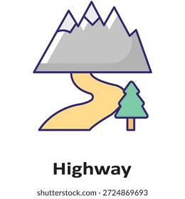 Icono del Vector de la carretera que puede modificar o editar fácilmente

