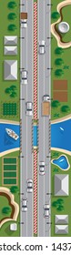 Highway. View from above. Vector illustration.