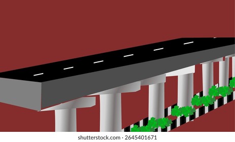 Estradas sobre ponte cidade vetor estrada