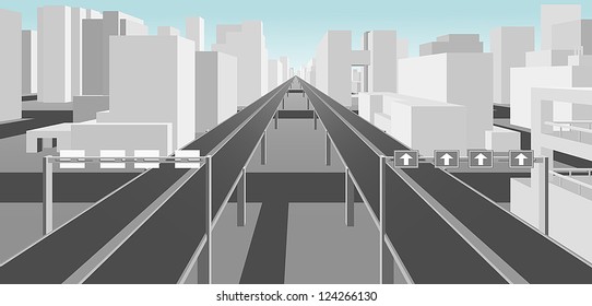 highways and roads in a modern city