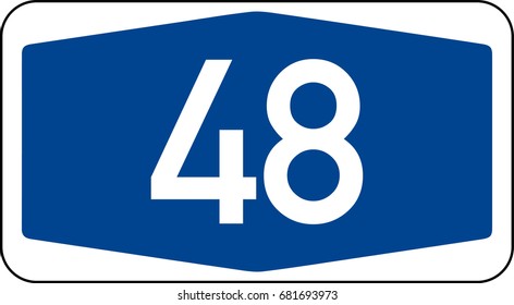 Highways. Vector road sign Germany.