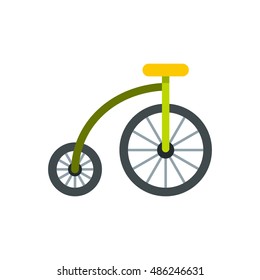 Highwheel bike icon in flat style on a white background vector illustration