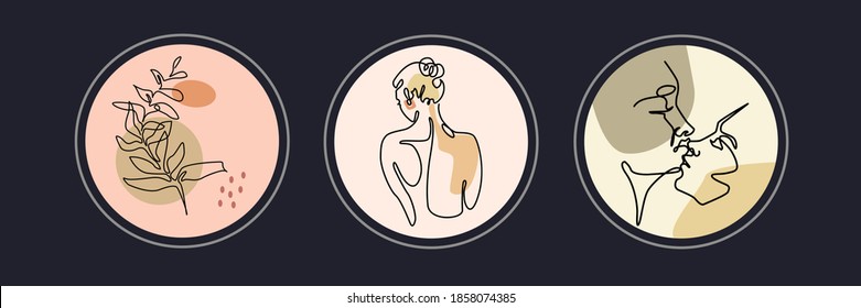 Higlights story covers. 
Trendy simple images on the covers of instagram stories. Abstract pictures. vector illustration.