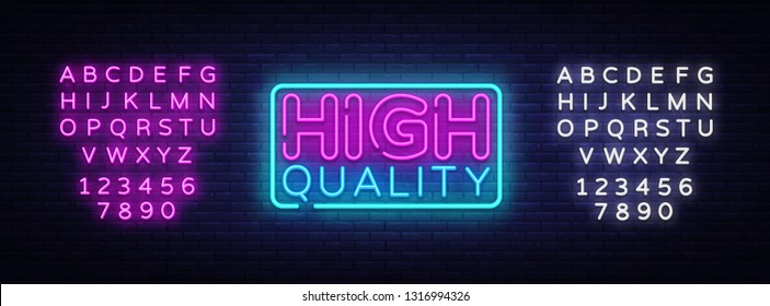 Higt Quality neon sign vector. Premium Quality Design template neon sign, light banner, neon signboard, nightly bright advertising, light inscription. Vector illustration. Editing text neon sign