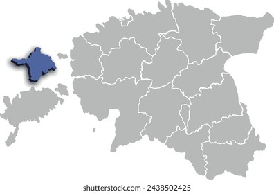 Hiiumaa COUNTY OR DEPARTMENT MAP STATE OF ESTONIA 3D ISOMETRIC MAP
