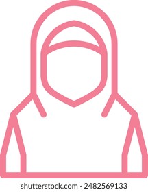 hijab blank profile avatar, woman with hijab sign, muslimah icon sign