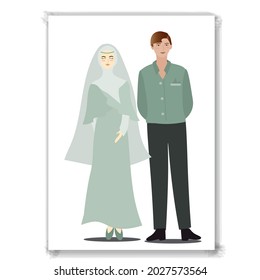 Hijab bride and groom tosca outfit