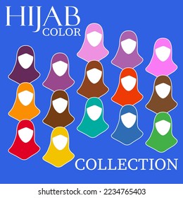 hijab color collection Vector Illustration