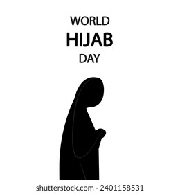 Hijab Day World girl, vector art illustration.