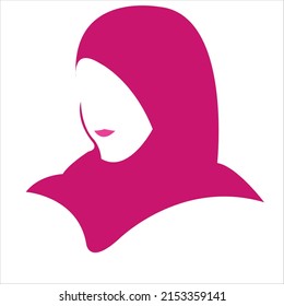 hijab design of girl.hijab vector art illustration.girl hijab style.hijab icon graphic.beautiful Muslim girl face