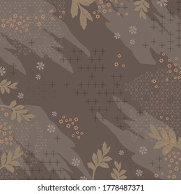 Hijab design or scarf pattern motifs with abstract floral ornament