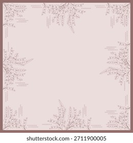 Design de hijab de flores simples, bonitas e hipnotizantes, ilustrado com traços macios desenhados à mão